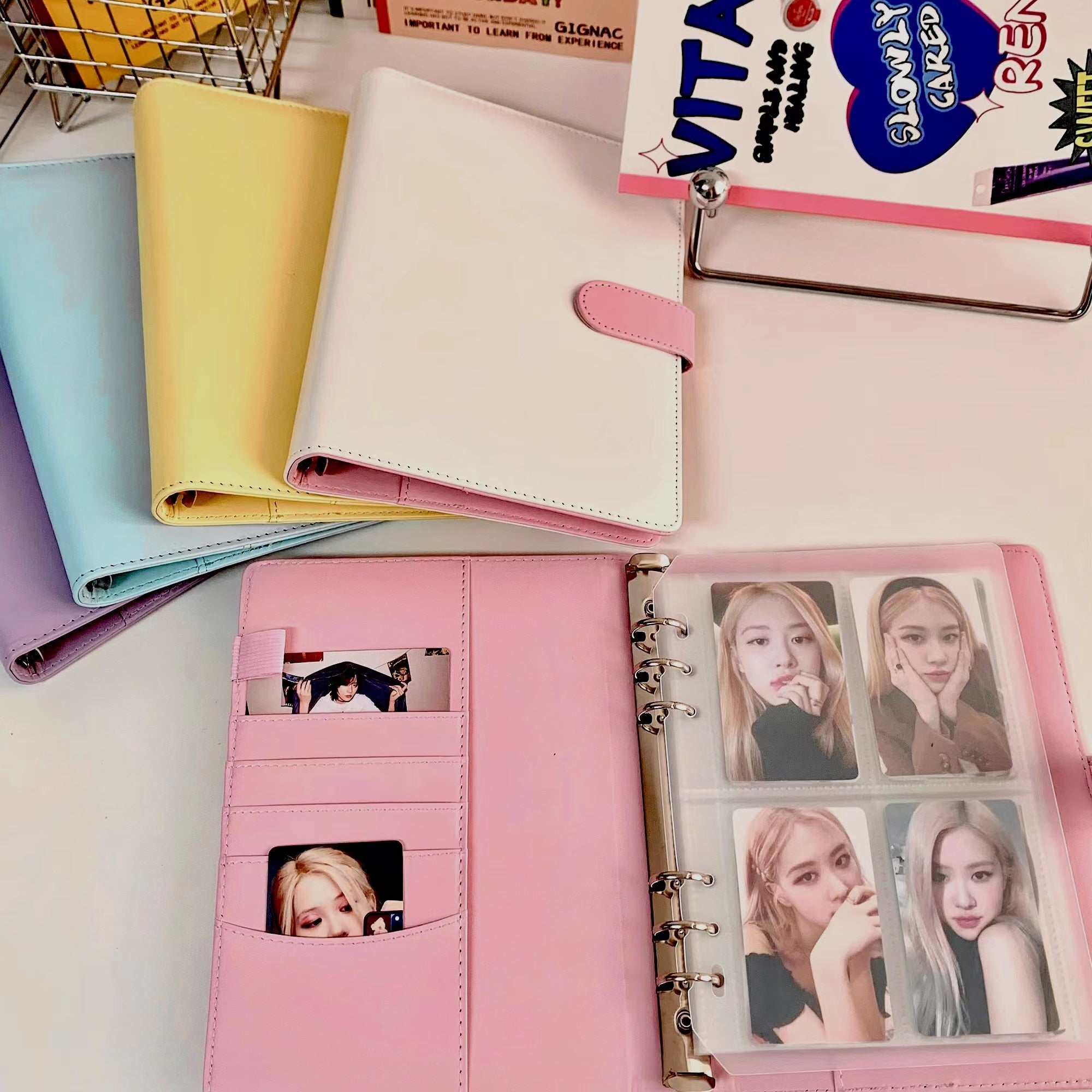 A5 Candy Color Leather Binder Kpop Photocards Cover – Kpop Exchange
