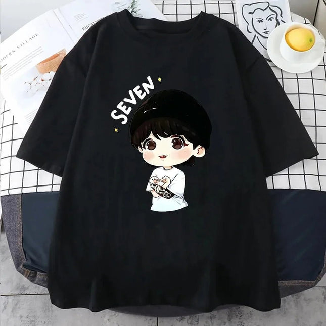 jungkook SEVEN SHIRT シャツ BTS JungKook Seven Aesthetic T-Shirt – Kpop Exchange