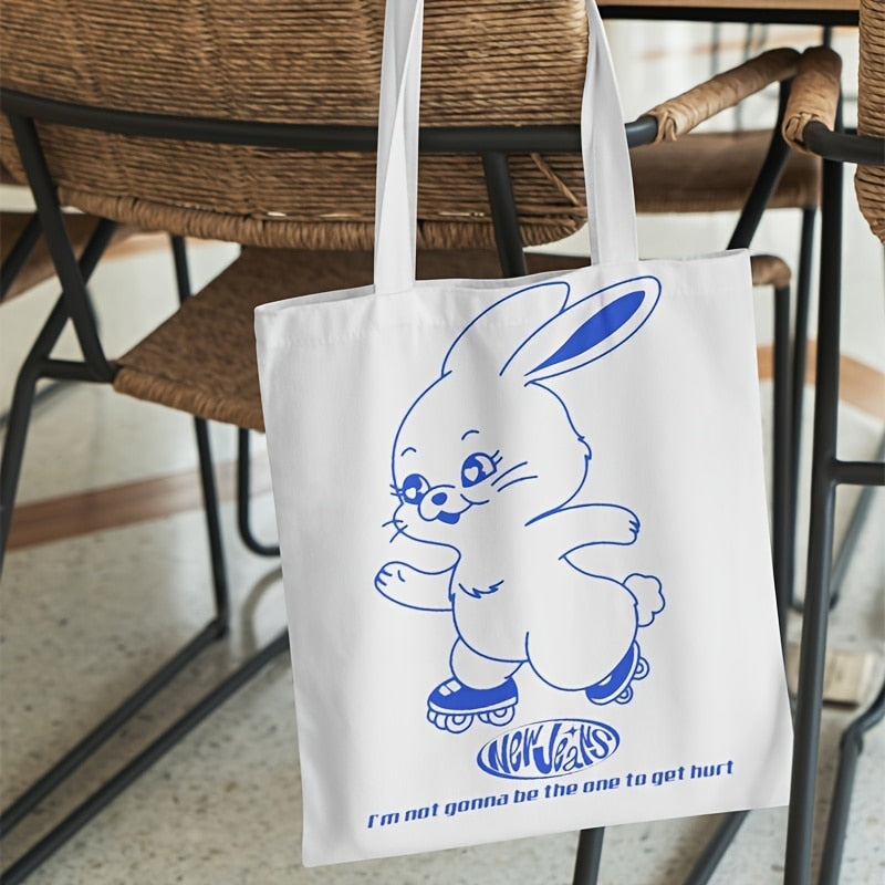 New Jeans Bunnies Canvas Tote Bag