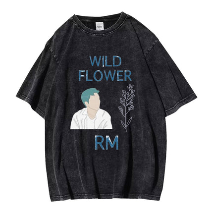 BTS RM INDIGO Distressed T-Shirt