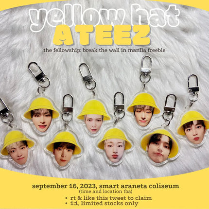 ATEEZ Yellow Hat Image Acrylic Keychain