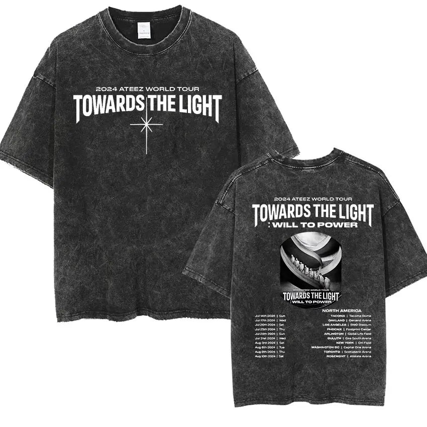 ATEEZ 2024 World Tour Towards The Light Vintage Washed Shirt ATEEZ 2024 World Tour Towards The Light Vintage Washed Shirt