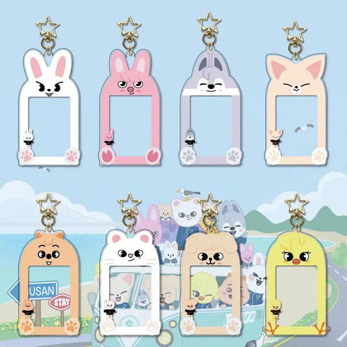 Stray Kids SKZOO Cartoon Photocard Frame Keychain Holder