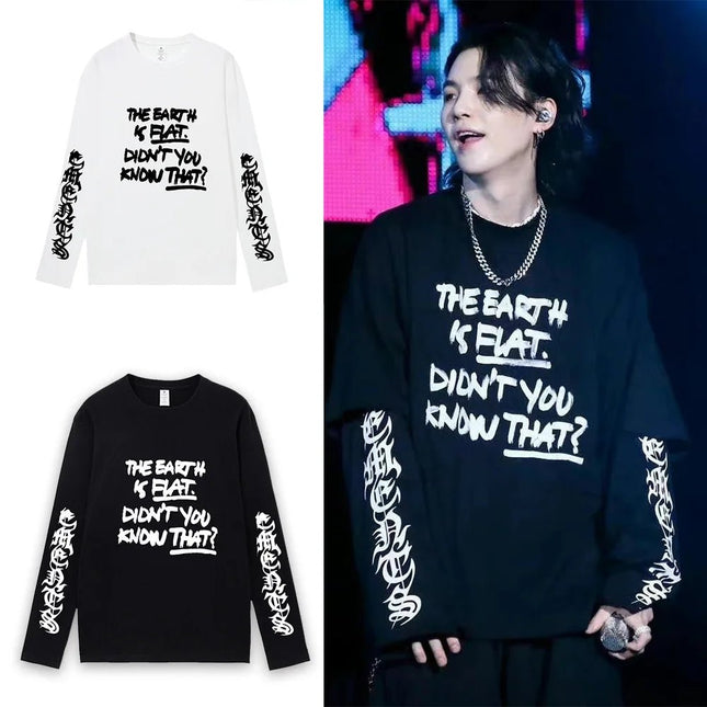 BTS SUGA The Earth Is Flat long sleeve suga shirt