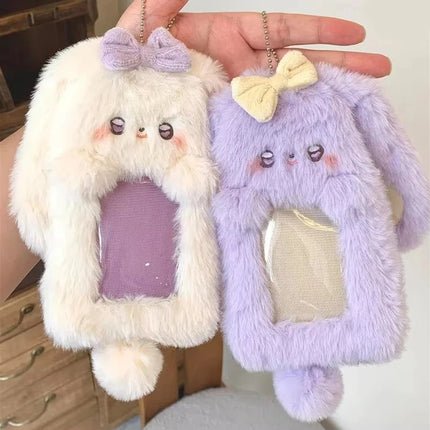 Kpop Plush Bunny Photocard Holder Cartoon Card Sleeve