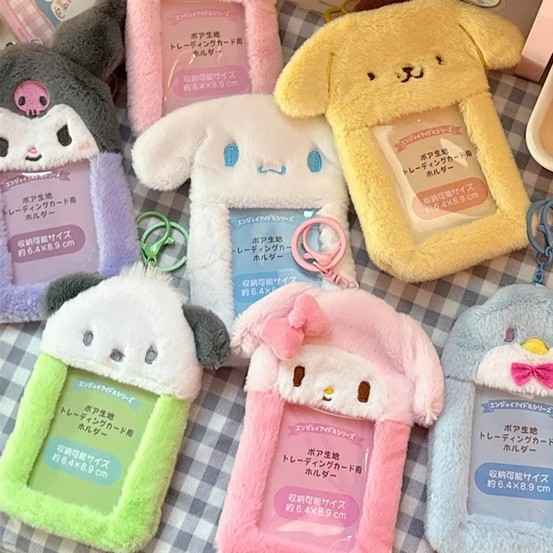 Sanrio Kawaii Plush Photocard Holder Keychain