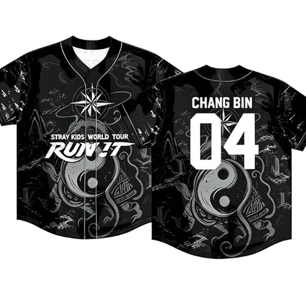 STRAY KIDS 2026 World Tour "Run It" Baseball Jersey Shirt CHANGBIN