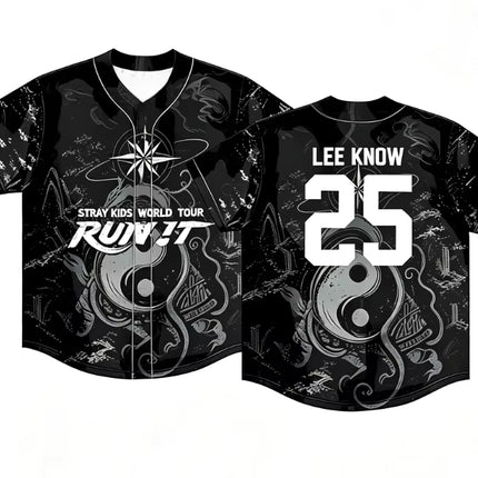 STRAY KIDS 2026 World Tour "Run It" Baseball Jersey Shirt LEE KNOW