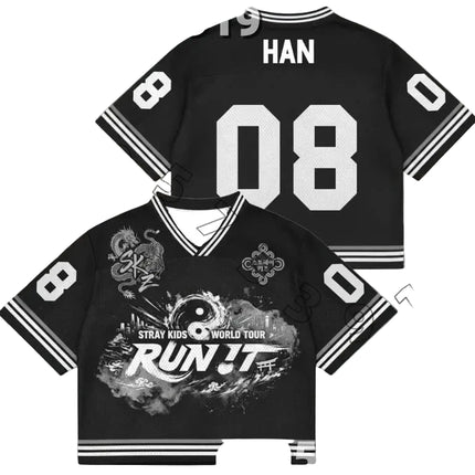 STRAY KIDS RUN IT 2026 WORLD TOUR JERSEY SHIRT