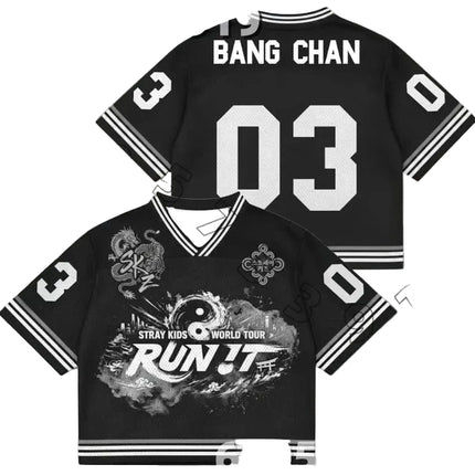 STRAY KIDS RUN IT 2026 WORLD TOUR JERSEY SHIRT BANCHAN