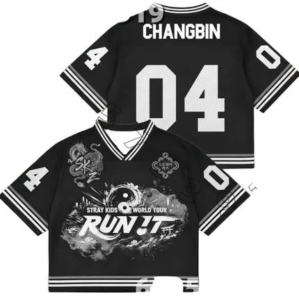 STRAY KIDS RUN IT 2026 WORLD TOUR JERSEY SHIRT CHANGBIN