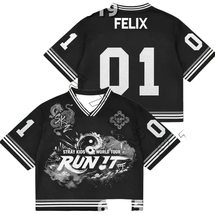 STRAY KIDS RUN IT 2026 WORLD TOUR JERSEY SHIRT FELIX