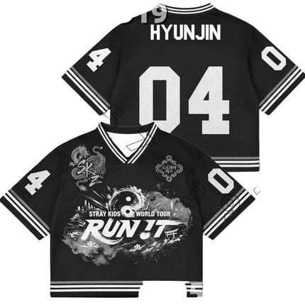 STRAY KIDS RUN IT 2026 WORLD TOUR JERSEY SHIRT HYUNJIN