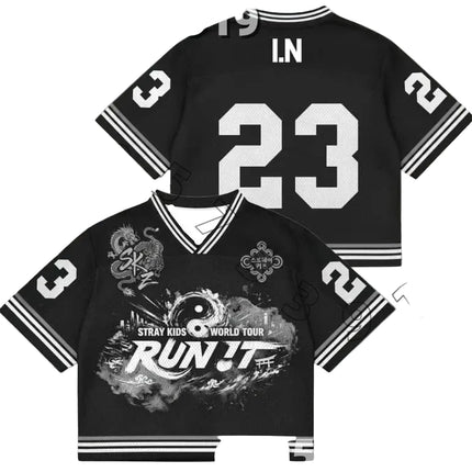 STRAY KIDS RUN IT 2026 WORLD TOUR JERSEY SHIRT IN