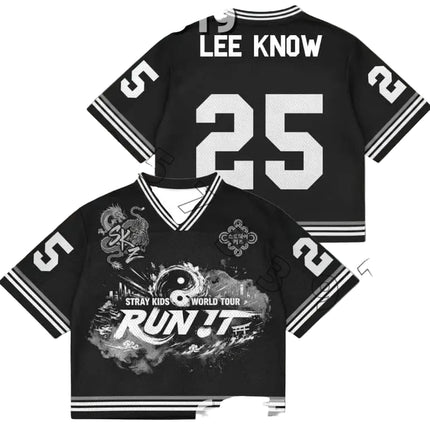 STRAY KIDS RUN IT 2026 WORLD TOUR JERSEY SHIRT LEEKNOW
