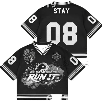 STRAY KIDS RUN IT 2026 WORLD TOUR JERSEY SHIRT STAY