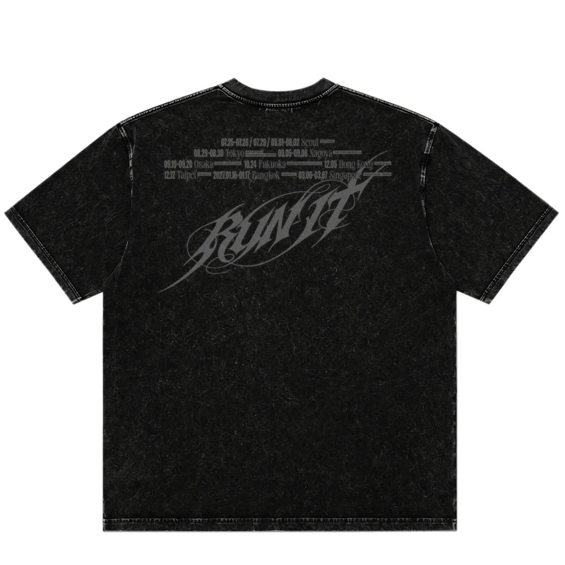 Stray Kids Run It World Tour 2026 Washed Shirt [FANMADE]