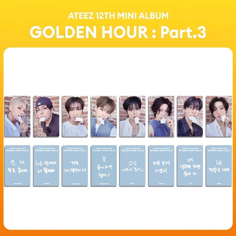 124 Tarjetas Fotográficas De ATEEZ - Set De Fotocards Y Pegatinas Del álbum Golden Hour: Part.3 Para Fans