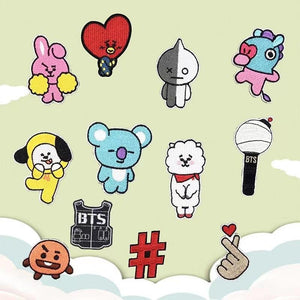 BT21 BTS Cute Cartoon Embroidered Stickers