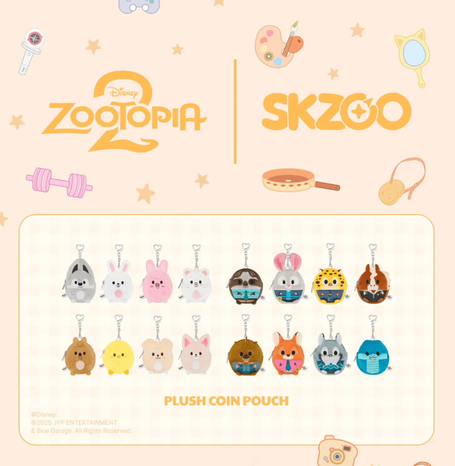 Stray Kids Zootopia 2 Plush Coin Pouch | SKZOO Pop-Up Official Stray Kids Zootopia 2 Plush Coin Pouch | SKZOO Pop-Up Official