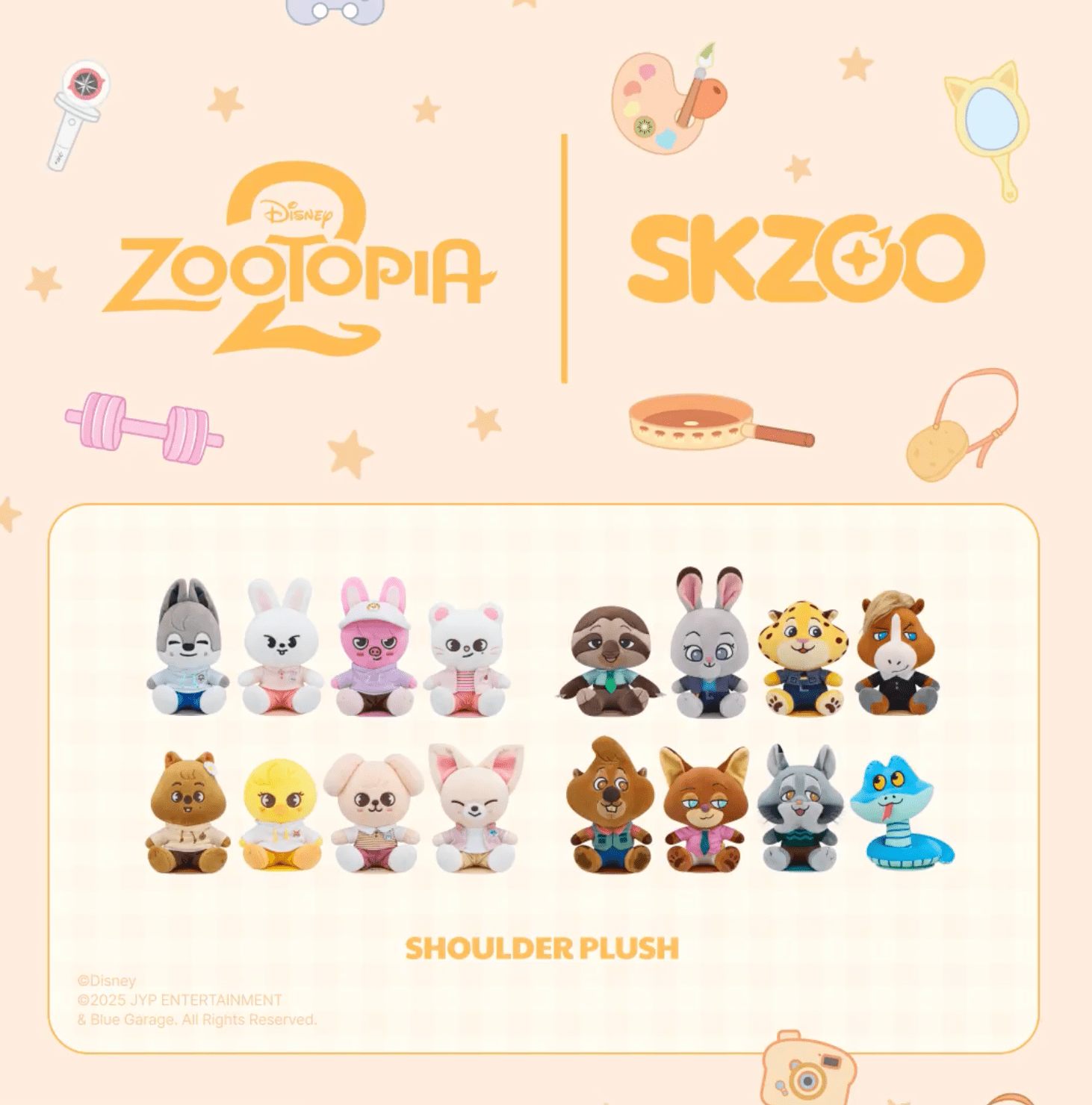 Stray Kids Zootopia 2 Shoulder Plush | SKZOO x Zootopia Official Stray Kids Zootopia 2 Shoulder Plush | SKZOO x Zootopia Official