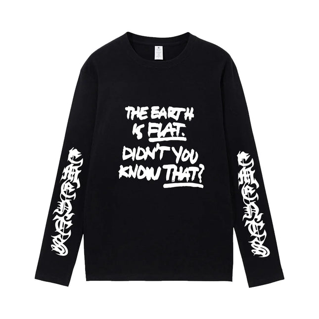 Suga The Earth Is Flat Long Sleeve Shirt Black