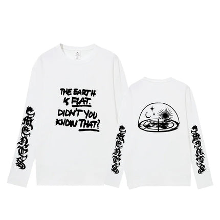 Suga The Earth Is Flat Long Sleeve Shirt White