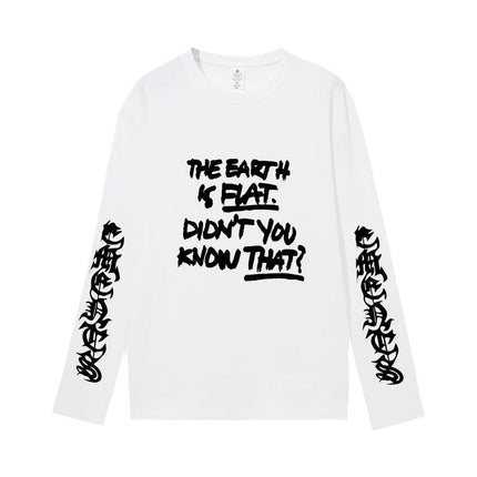 Suga The Earth Is Flat Long Sleeve Shirt White