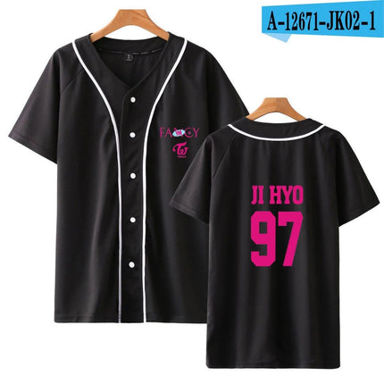 TWICE Fancy Baseball Jersey Shirt BLACK JI HYO