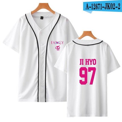 TWICE Fancy Baseball Jersey Shirt WHITE JI HYO