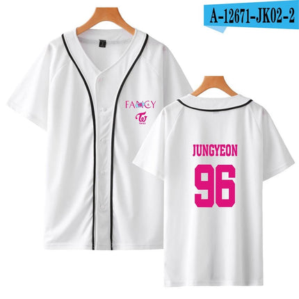 TWICE Fancy Baseball Jersey Shirt WHITE JUNGYEON