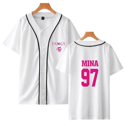 TWICE Fancy Baseball Jersey Shirt WHITE  MINA