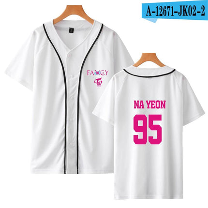 TWICE Fancy Baseball Jersey Shirt WHITE NAYEON