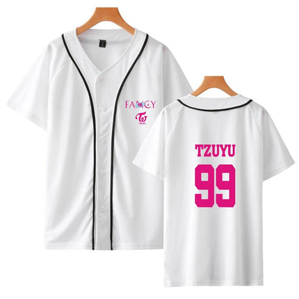 TWICE Fancy Baseball Jersey Shirt WHITE TZUYU