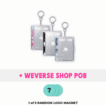 TXT PERFECT STORM Photocard Case Ver. with Weverse Shop POB, 1 of 3 random logo magnet