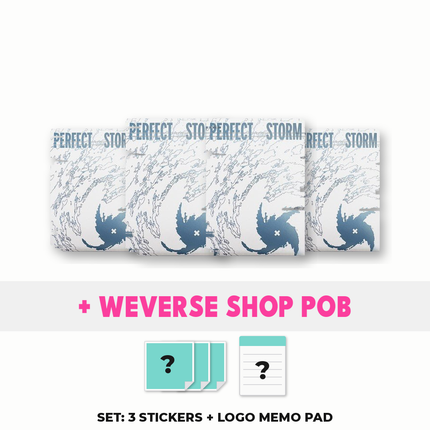 TXT PERFECT STORM Weverse Albums Ver. SET of 4 albums with Weverse Shop POB, 3 PPULBATU stickers and logo memo pad