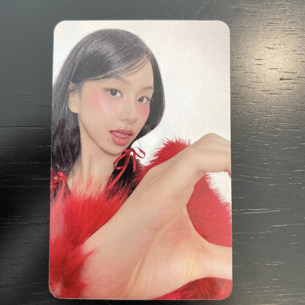 TWICE 2026 Season's Greetings Apple Music POB Photocard, TWICE Season's Greetings 2026 POB, TWICE RED WHISPERS photocard, TWICE SG 2026 photocard, Apple Music pre-order benefit, TWICE Season's Greetings POB, TWICE 2026 calendar photocard, RED WHISPERS POB, TWICE 10th anniversary, TWICE 2026 Season's Greetings Apple Music POB photocard official RED WHISPERS pre-order benefit featuring all 9 members Nayeon Jeongyeon Momo Sana Jihyo Mina Dahyun Chaeyoung Tzuyu