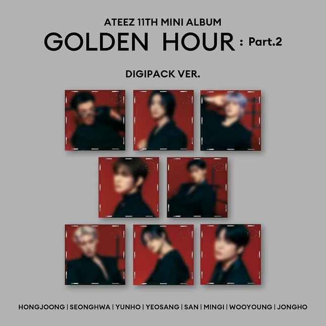 ATEEZ GOLDEN HOUR Part 2 digipack member versions with photobook CD slide film bookmark and photocard inclusions