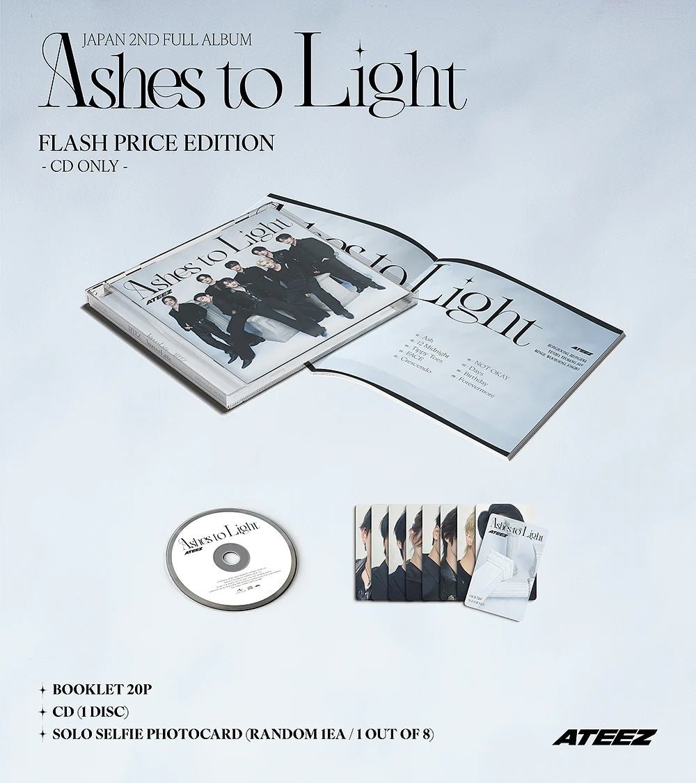 ATEEZ Ashes to Light FLASH PRICE Album + Tower Records Japan