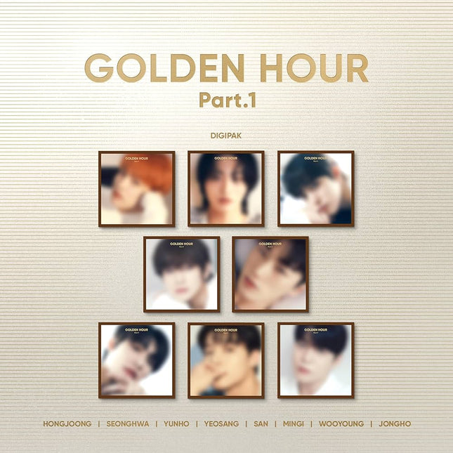 ATEEZ Golden Hour Part.1 all 8 member Digipak versions complete set – official ATEEZ collection at Kpop Exchange USA