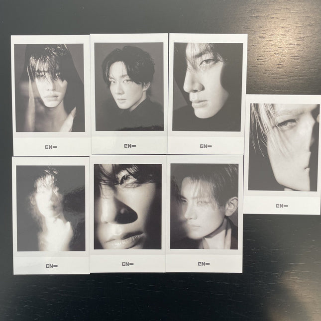 ENHYPEN THE SIN VANISH Music Korea POB Polaroid all 7 members black and white fine art photography EN— logo