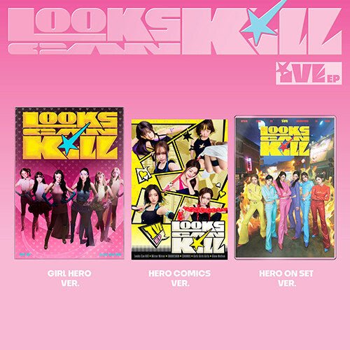 IVE Looks Can Kill Standard Ver. all 3 versions – GIRL HERO, HERO COMICS and HERO ON SET official covers