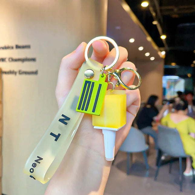 Nct lightstick keychain neon green silicone – fanmade NCT merch accessory
