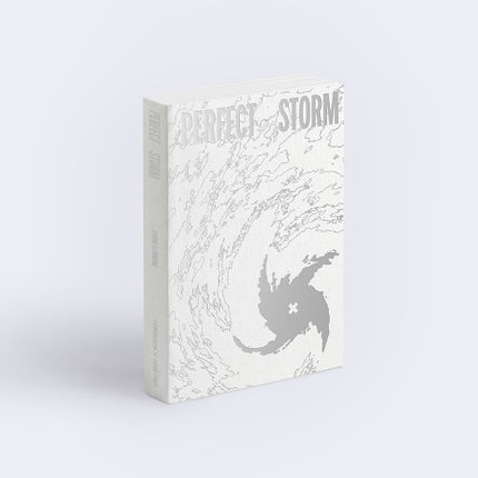 TXT TOMORROW X TOGETHER PERFECT STORM STORM IS COMING Ver. member-version album, white and silver-grey box with sweeping storm artwork