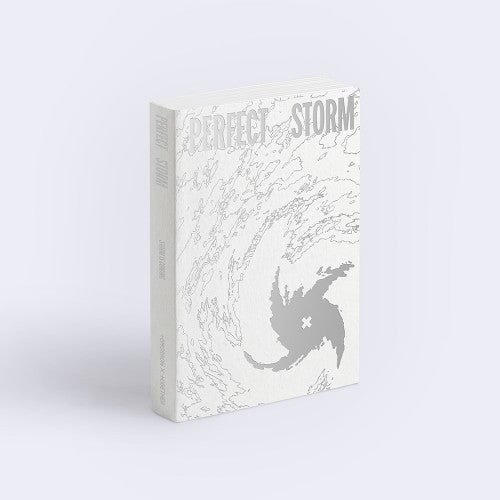 TXT TOMORROW X TOGETHER PERFECT STORM STORM IS COMING Ver. member-version album, white and silver-grey box with sweeping storm artwork