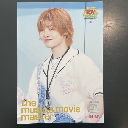 Stray Kids HMV POB, SKZ Toy World HMV photocard, Stray Kids Toy World HMV, Stray Kids Japan POB, SKZ HMV photocard set Design B, Stray Kids Fan Connecting 2024 HMV, Stray Kids SKZ Toy World HMV pre-order benefit USA, where to buy Stray Kids HMV photocard, Stray Kids SKZ Toy World HMV POB complete 8-member Design B photocard set laid out featuring Bang Chan Lee Know Changbin Hyunjin Han Felix Seungmin IN in colorful Toy World concept