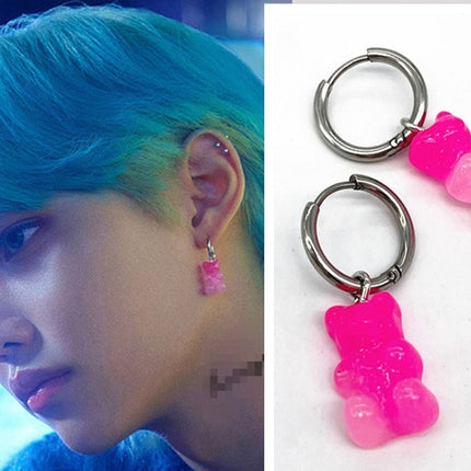 Stray Kids Felix Pink Gummy Bear Earrings