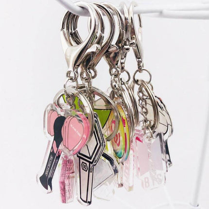BTS Blackpink EXO Twice GOT7 Seventeen Keychains shaped of their respective light sticks