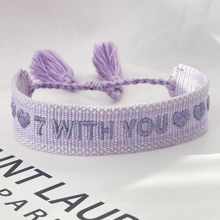 BTS Purple '7 With You' Woven Bracelet