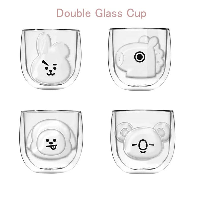 bt21 glass cup